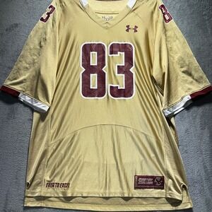 Vintage Boston College Eagles Jersey #83 Gold Mens Large Football HeatGear Loose
